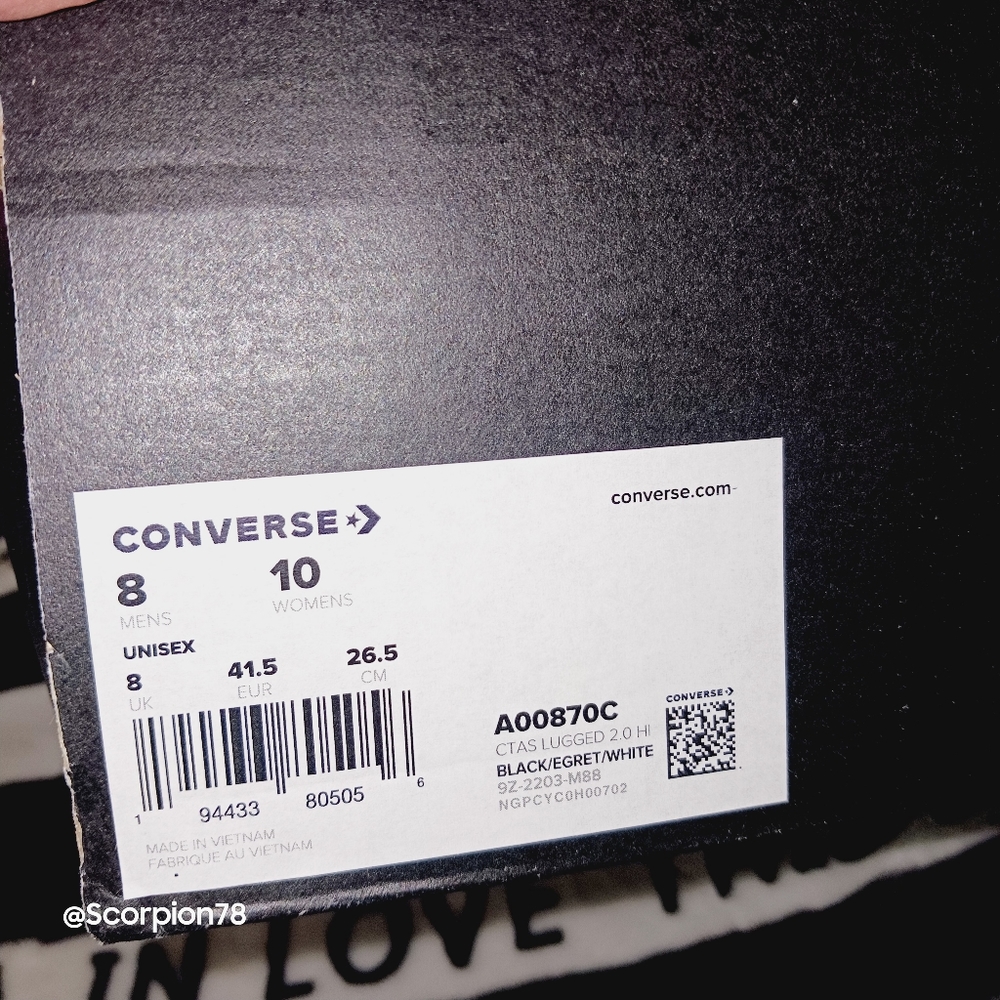 Converse CTAS Lugged 2.0 Hi Platform Shoes Size 8 Men/10 Women - Picture 6 of 12